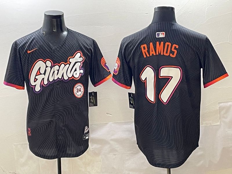 Men San Francisco Giants #17 Ramos Black Joint Name Nike 2025 MLB Jersey style 9